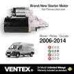 VENTEX® Starter Motor for Ford Transit 2.2 2.4 TDCi 2006-2014 Land Rover Defender Fiat Ducato Peugeot Boxer Citroen Relay VSM8202A