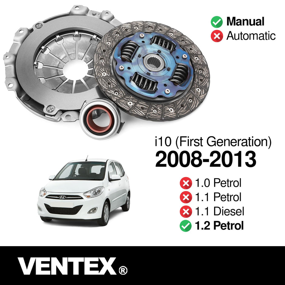 VENTEX® Clutch Kit for Hyundai i10 i20 Kia Rio Picanto 1.2 2008-2015 petrol VXC2618A