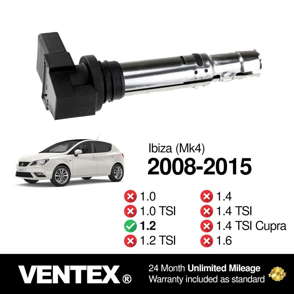 VENTEX® Ignition Coil Pack x3 for VW Polo Seat Ibiza 1.2 2009-2015 VXS1716SETOF3A