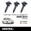 VENTEX® Ignition Coil Pack x3 for Toyota Aygo Yaris Citroen C1 Peugeot 107 1.0 petrol VXS1705SETOF3A