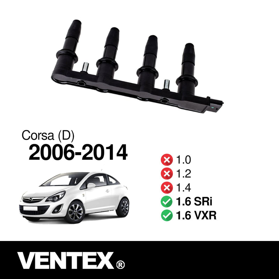 VENTEX® Ignition Coil Pack for Vauxhall Vectra Zafira Astra 1.6 1.8 Corsa VXR 6-Pin VXS1713A