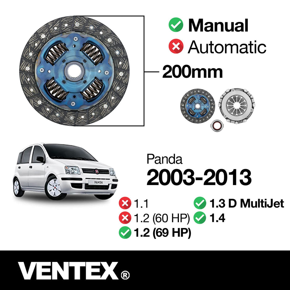 VENTEX® Clutch Kit for Fiat 500 Ford Ka mk2 1.2 1.4 petrol VXC2602A