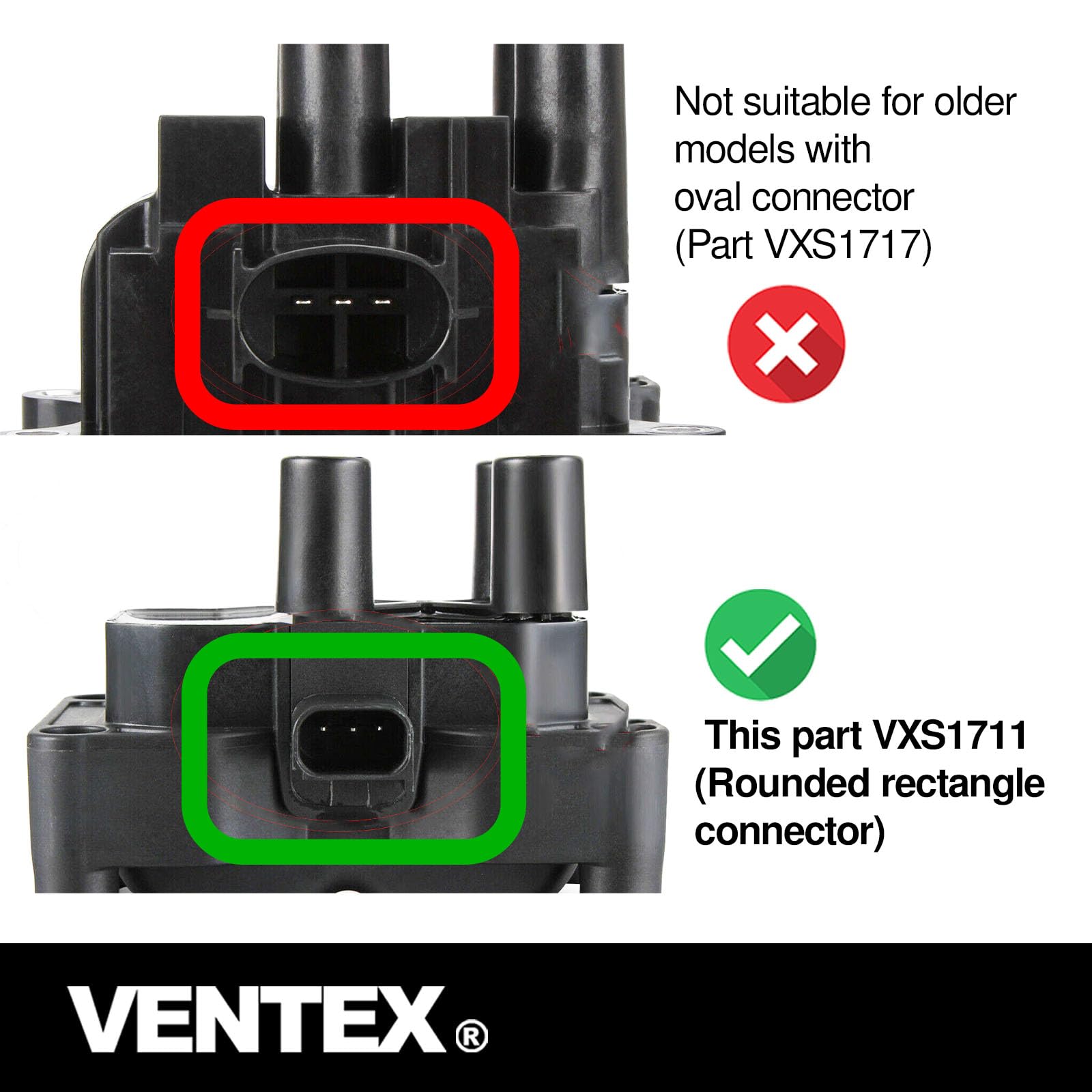VENTEX® Ignition Coil Pack for Ford Fiesta Focus 1.25 1.4 1.6 Mondeo B Max C Max VXS1711AA