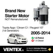 VENTEX® Starter Motor for Toyota Aygo Citroen C1 Peugeot 107 2005-2014 1.0 petrol VSM8201A