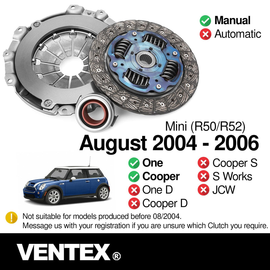 VENTEX® Clutch Kit for Mini R50 R52 Cooper One August 2004-2006 Getrag VXC2617A