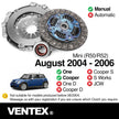 VENTEX® Clutch Kit for Mini R50 R52 Cooper One August 2004-2006 Getrag VXC2617A