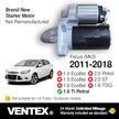 VENTEX® Starter Motor for Ford petrol 1.25 1.4 1.6 Fiesta Focus B-Max C-Max Ecosport Mondeo + Volvo C30 S40 V50 VSM8204A