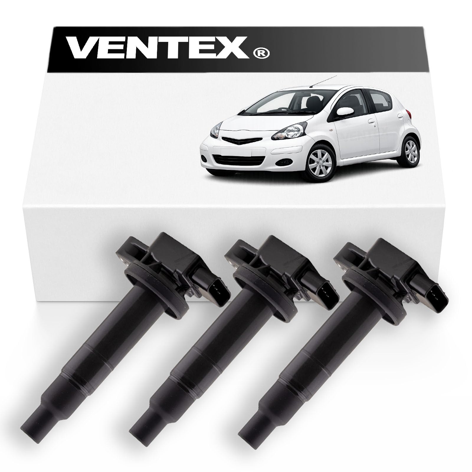 VENTEX® Ignition Coil Pack x3 for Toyota Aygo Yaris Citroen C1 Peugeot 107 1.0 petrol VXS1705SETOF3A
