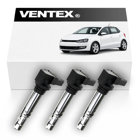 VENTEX® Ignition Coil Pack x3 for VW Polo Seat Ibiza 1.2 2009-2015 VXS1716SETOF3A