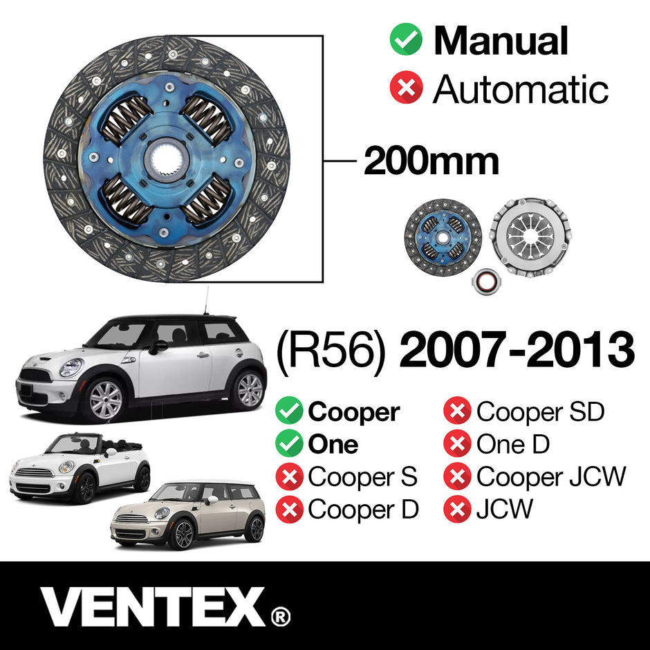 VENTEX® Clutch Kit for MINI One Cooper R56 2007-2013 1.4 1.6 petrol VXC2605A