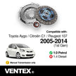 VENTEX® Clutch Kit for Toyota Aygo Peugeot 107 Citroen C1 2005-2014 1.0 petrol VXC2601A